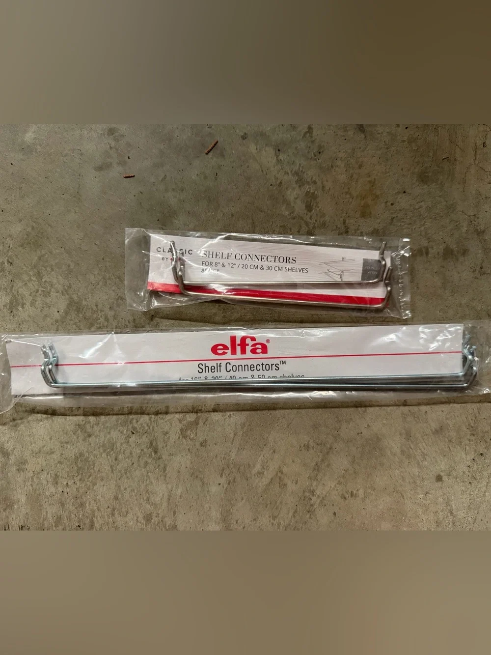 ELF Silver Shelf Connectors - Metal Storage Hardware